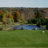A view of the driving range at Lyman Orchards Golf Club