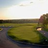 A sunset view of the practice putting green at Brookside Golf Club