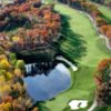 Aerial view of hole #18 at Red Tail Golf Club