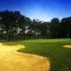 A view of green #12 protected by bunkers at Falmouth Country Club - Eighteen Hole