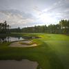 A view of hole #18 protected by bunkers at Old Marsh Country Club